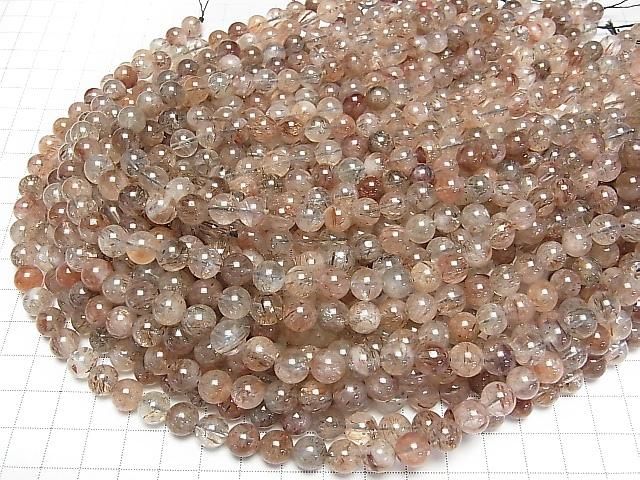 Mica Quarz AA++ Rund 8mm halb oder 1 Strang Perlen (ca. 14 Zoll/34 cm)
