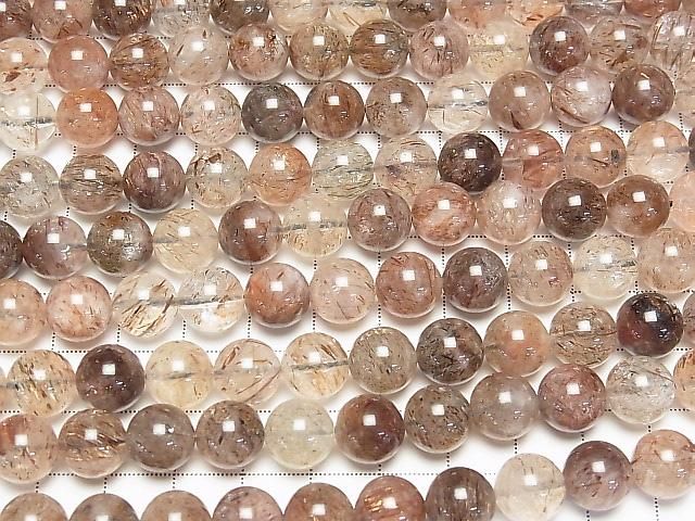 Mica Quarz AA++ Rund 10mm halb oder 1 Strang Perlen (ca. 14 Zoll/34 cm)