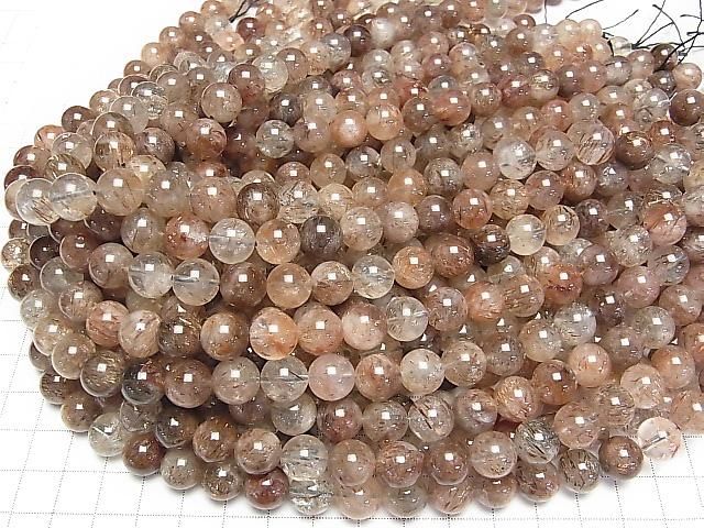 Mica Quarz AA++ Rund 10mm halb oder 1 Strang Perlen (ca. 14 Zoll/34 cm)