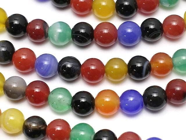 Multicolor Chalcedon AAA Rund 5mm 1 Strang Perlen (ca. 15 Zoll/36 cm)