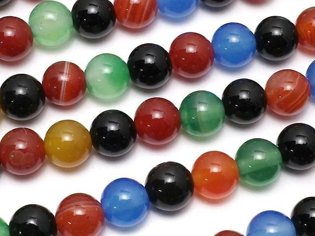 Multicolor Chalcedon AAA Rund 6mm 1 Strang Perlen (ca. 15 Zoll/36 cm)