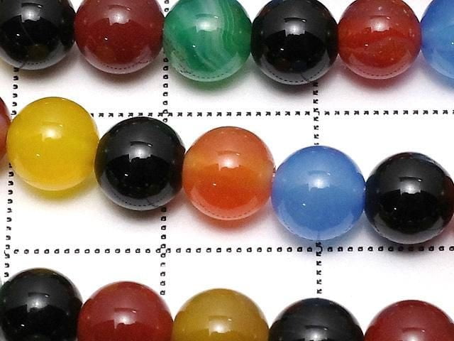 Multicolor Chalcedon AAA Rund 6mm 1 Strang Perlen (ca. 15 Zoll/36 cm)