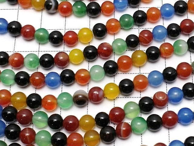 Multicolor Chalcedon AAA Rund 6mm 1 Strang Perlen (ca. 15 Zoll/36 cm)