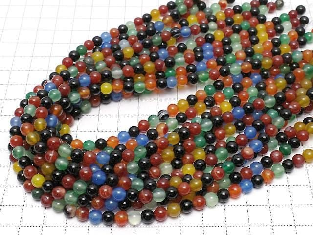 Multicolor Chalcedon AAA Rund 6mm 1 Strang Perlen (ca. 15 Zoll/36 cm)