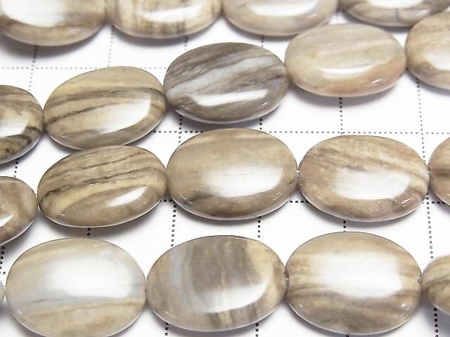 Silberblatt-Jaspis Oval 16x12mm 1 Strang Perlen (ca. 15 Zoll/36 cm)