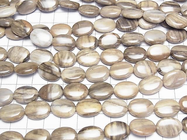 Silberblatt-Jaspis Oval 16x12mm 1 Strang Perlen (ca. 15 Zoll/36 cm)