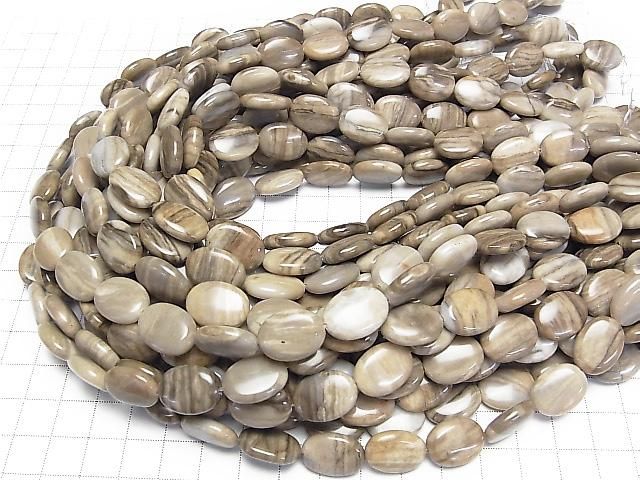 Silberblatt-Jaspis Oval 16x12mm 1 Strang Perlen (ca. 15 Zoll/36 cm)