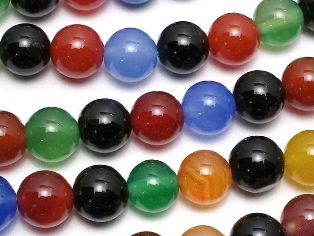 Multicolor Chalcedon AAA Rund 8mm 1 Strang Perlen (ca. 15 Zoll/36 cm)