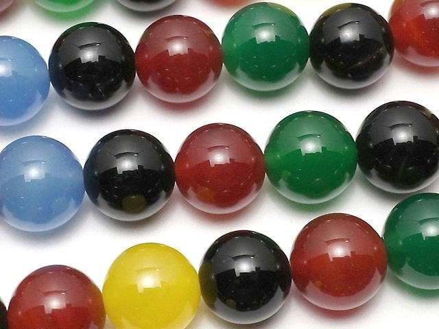 Multicolor Chalcedon AAA Rund 10mm 1 Strang Perlen (ca. 14 Zoll/35 cm)