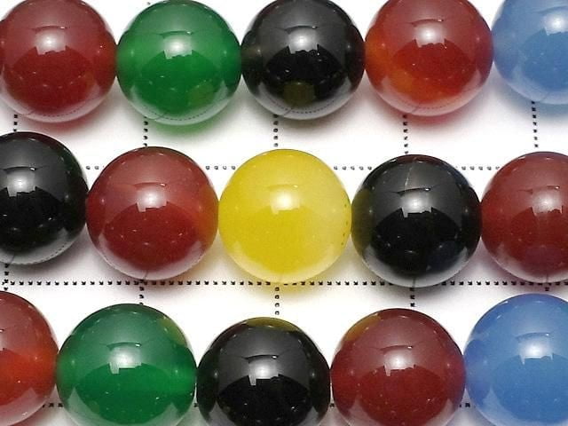 Multicolor Chalcedon AAA Rund 10mm 1 Strang Perlen (ca. 14 Zoll/35 cm)