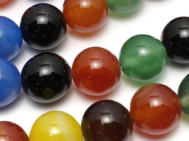 Multicolor Chalcedony AAA Round 12mm 1strand beads (approx. 15 inches/37 cm)