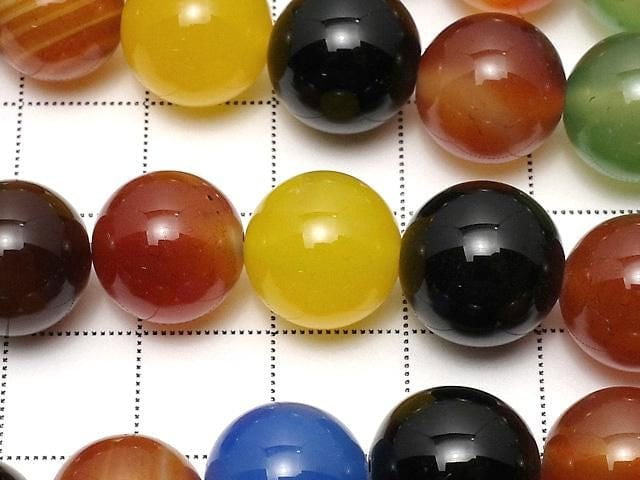 Multicolor Chalcedony AAA Round 12mm 1strand beads (approx. 15 inches/37 cm)