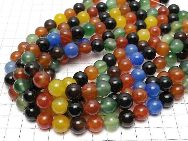 Multicolor Chalcedon AAA Rund 12mm 1strang Perlen (ca. 15 Zoll/37 cm)