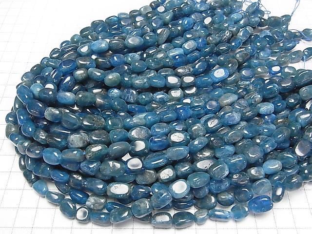 Blauer Apatit AA Quadrat Nugget 1strang Perlen (ca. 15 Zoll/36 cm)