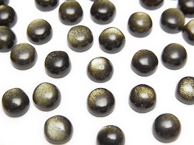 Goldener Obsidian AAA Rund Cabochon 6x6mm 5Stk