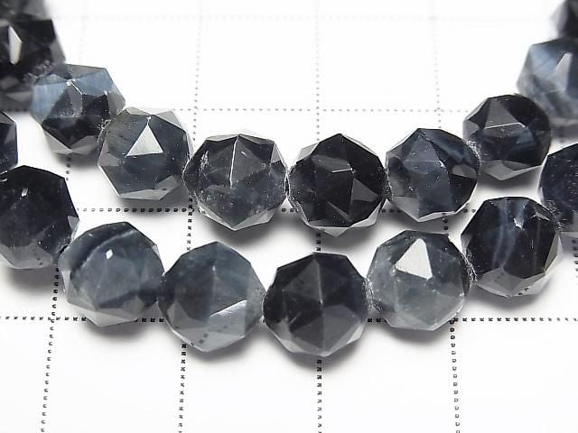 Hochwertig! Naturfarbener Blauer Tigerauge AA++ Stern Facettiert Runde 8mm Armband