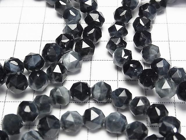 Hochwertig! Naturfarbener Blauer Tigerauge AA++ Stern Facettiert Runde 8mm Armband