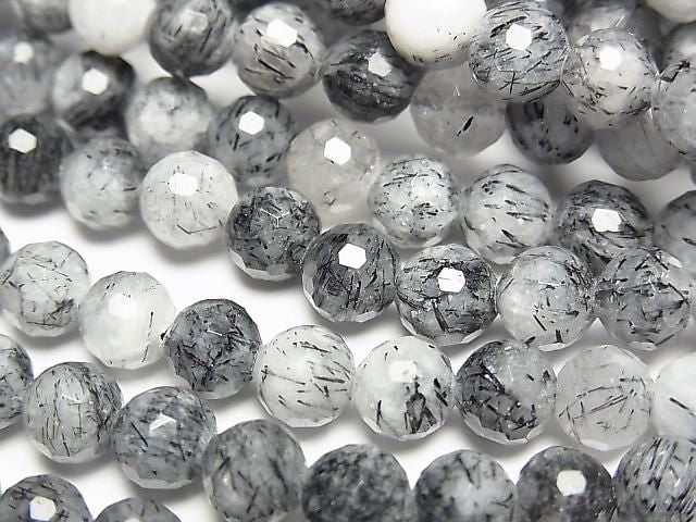 High Quality! Tourmaline Quartz AA++ 128 Faceted Round 6mm 1strand Beads (approx. 15 inches/36 cm)