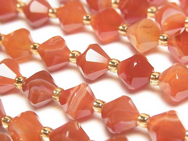 Hochwertig! Karneol und Sardonyx Abakus Schnitt 8x8x8mm 1Strang Perlen (ca. 15 Zoll/36 cm)