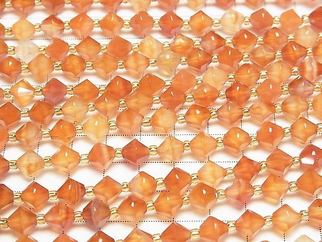 Hochwertig! Gemischter Karneol Abakus Schnitt 8x8x8mm 1Strang Perlen (ca. 15 Zoll/36 cm)