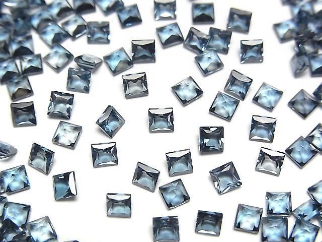 Hochwertig! London Blau Topas AAA Lose Stein Prinzessschnitt 3x3mm 5Stück