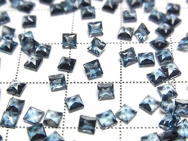Hochwertig! London Blau Topas AAA Lose Stein Prinzessschnitt 3x3mm 5Stück