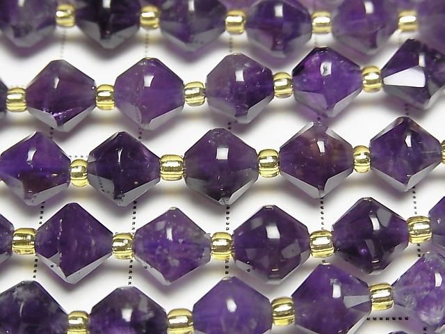 Hochwertig! Amethyst AA++ Abakus Schnitt 8x8x8mm 1Strang Perlen (ca. 15 Zoll/36 cm)