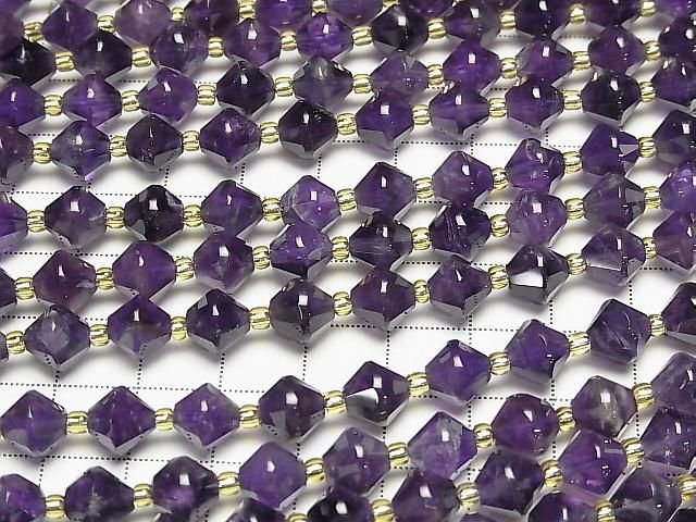 Hochwertig! Amethyst AA++ Abakus Schnitt 8x8x8mm 1Strang Perlen (ca. 15 Zoll/36 cm)