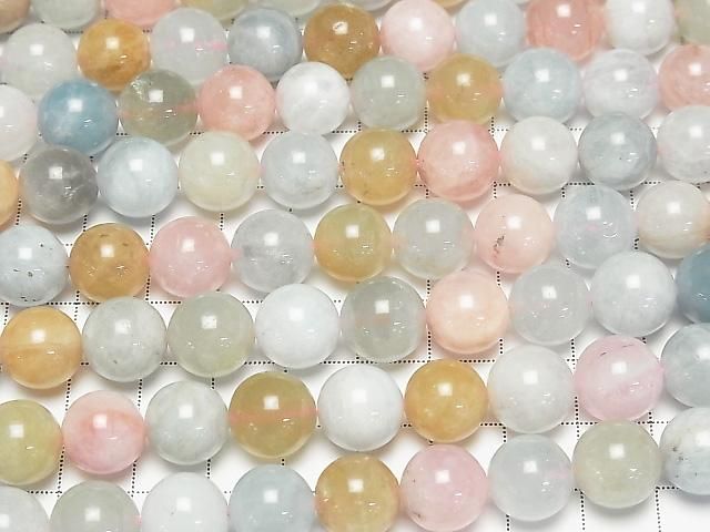 Berylmix (Multicolor Aquamarin) AA+ Runde 12mm Halb oder 1Strang Perlen (ca. 15 Zoll/36 cm)