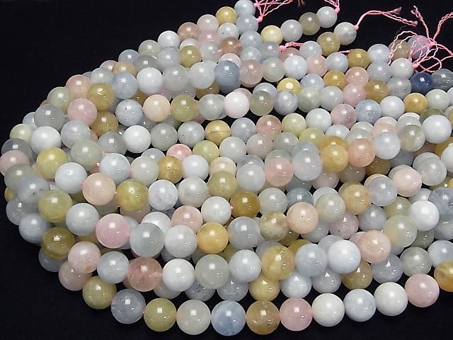 Berylmix (Multicolor Aquamarin) AA+ Runde 12mm Halb oder 1Strang Perlen (ca. 15 Zoll/36 cm)