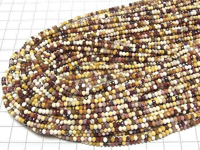 Hochwertig! Mookaite facettierte Knopf-Rondelle 3x3x2mm 1 Strang Perlen (ca. 15 Zoll/38 cm)