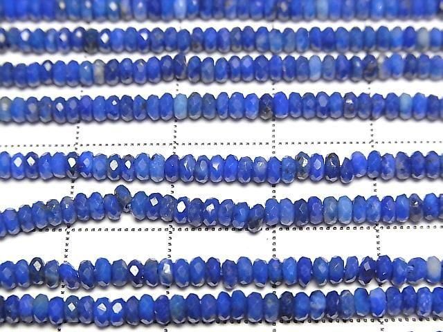 Hochwertig! Lapislazuli AA++ facettierte Knopf-Rondelle 3x3x1.5mm 1 Strang Perlen (ca. 15 Zoll/38 cm)
