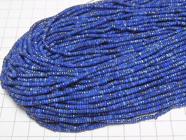 Hochwertig! Lapislazuli AA++ facettierte Knopf-Rondelle 3x3x1.5mm 1 Strang Perlen (ca. 15 Zoll/38 cm)
