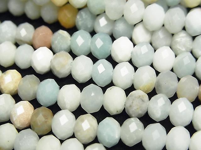 Hochwertig! Gemischte Amazonit facettierte Knopf-Rondelle 6x6x4mm 1 Strang Perlen (ca. 15 Zoll/37 cm)