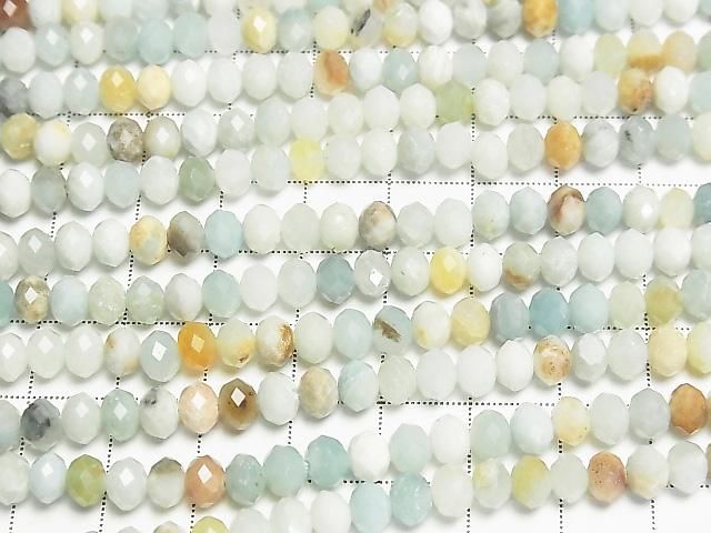 Hochwertig! Gemischte Amazonit facettierte Knopf-Rondelle 6x6x4mm 1 Strang Perlen (ca. 15 Zoll/37 cm)