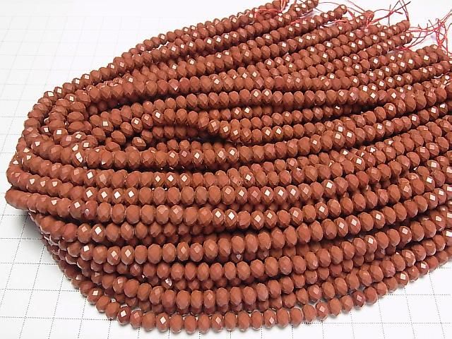 Hochwertig! Roter Jaspis facettierte Knopf-Rondelle 6x6x4mm halbe oder 1 Strang Perlen (ca. 15 Zoll/36 cm)