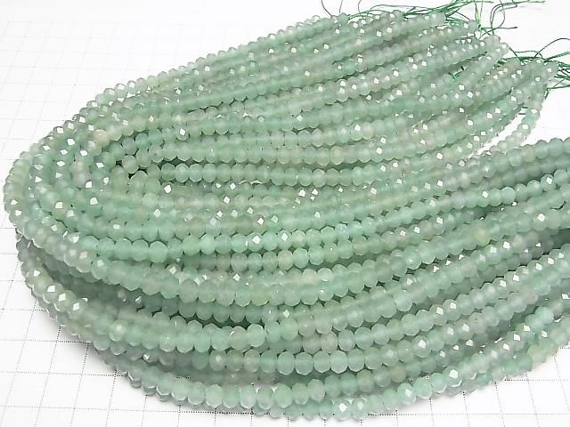 Hochwertig! Grüner Aventurin facettierte Knopf-Rondelle 6x6x4 mm 1 Strang Perlen (ca. 15 Zoll/37 cm)