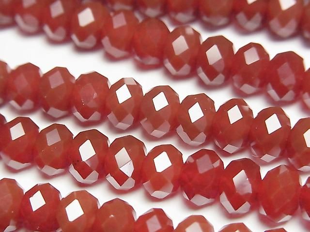Hochwertig! Rote Achat AAA facettierte Knopf-Rondelle 8x8x5 mm Halb- oder 1 Strang Perlen (ca. 15 Zoll/36 cm)