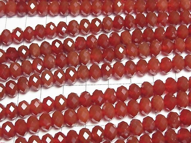 Hochwertig! Rote Achat AAA facettierte Knopf-Rondelle 8x8x5 mm Halb- oder 1 Strang Perlen (ca. 15 Zoll/36 cm)