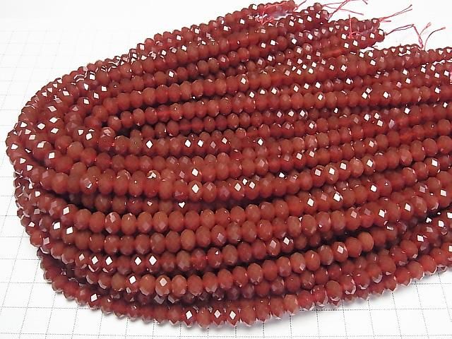 Hochwertig! Rote Achat AAA facettierte Knopf-Rondelle 8x8x5 mm Halb- oder 1 Strang Perlen (ca. 15 Zoll/36 cm)