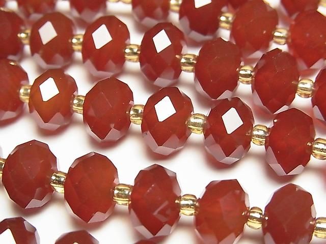 Hochwertig! Rote Achat AAA facettierte Knopf-Rondelle 10x10x6,5 mm Halb- oder 1 Strang Perlen (ca. 15 Zoll/36 cm)