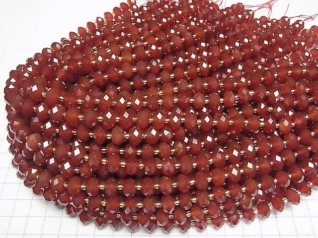 Hochwertig! Rote Achat AAA facettierte Knopf-Rondelle 10x10x6,5 mm Halb- oder 1 Strang Perlen (ca. 15 Zoll/36 cm)