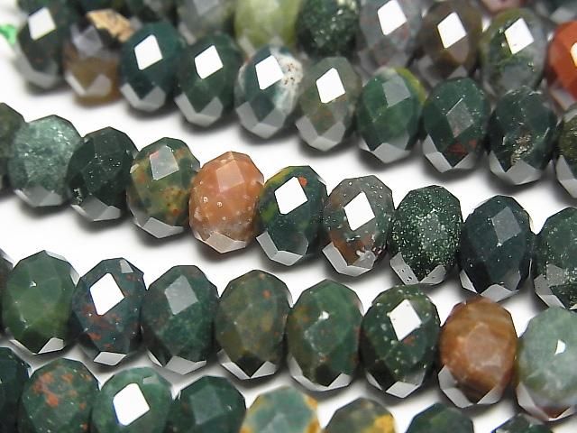 Hochwertig! Blutstein facettierte Knopf-Rondelle 8x8x5mm halb oder 1 Strang Perlen (ca. 15 Zoll/36 cm)