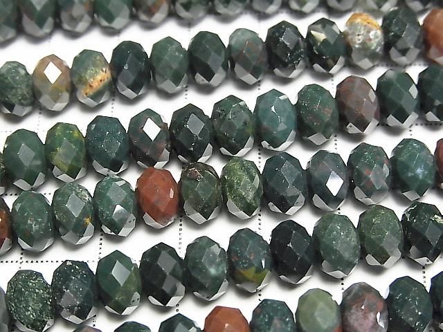 Hochwertig! Blutstein facettierte Knopf-Rondelle 8x8x5mm halb oder 1 Strang Perlen (ca. 15 Zoll/36 cm)