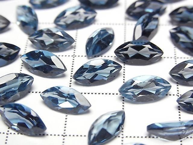 Hochwertiger London Blue Topas AAA lose Steine marquise facettiert 10x5mm 2 Stück