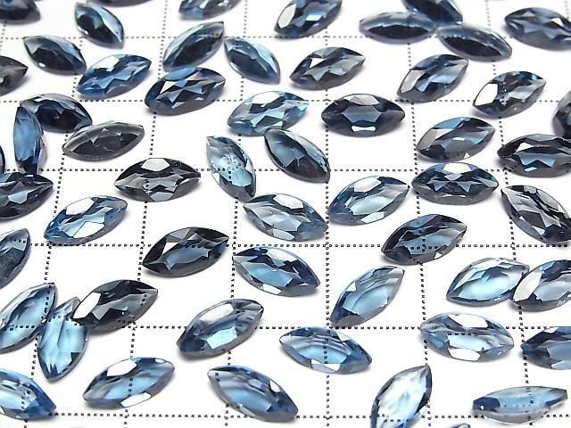 Hochwertiger London Blue Topas AAA lose Steine marquise facettiert 10x5mm 2 Stück