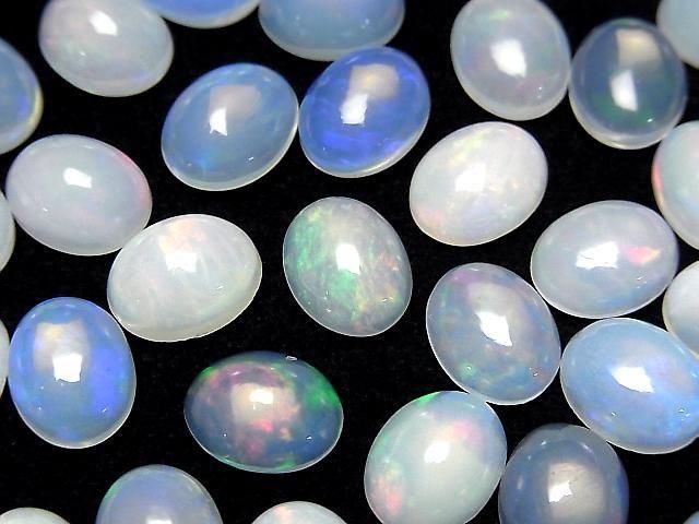 Hochwertiger äthiopischer Opal AAA- ovaler Cabochon 10x8mm 2 Stück