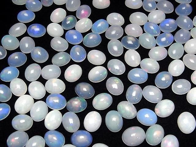 Hochwertiger äthiopischer Opal AAA- ovaler Cabochon 10x8mm 2 Stück