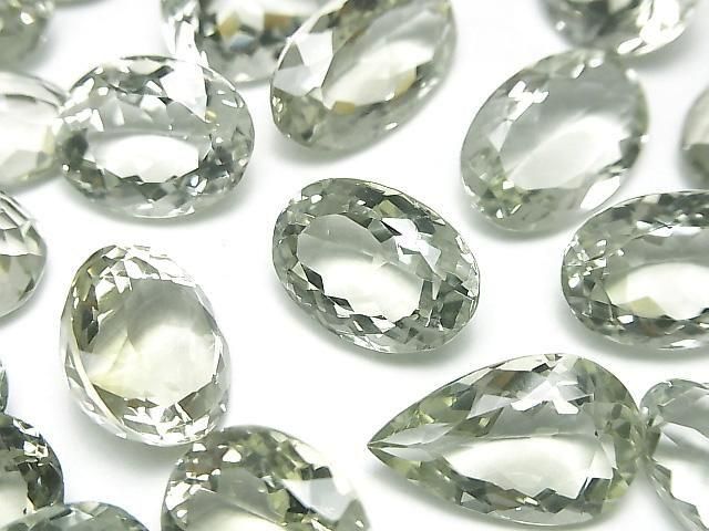Hochwertiger grüner Amethyst AAA Lose Steine gemischte Form facettiert 3Stück