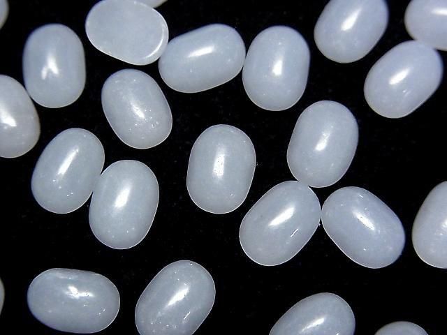 Angelith Oval Cabochon 8x6mm 5 Stück